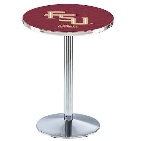 Holland Bar Stool Co 36" Chrome Florida State (Script) Pub Table L214C3628FSU-FS